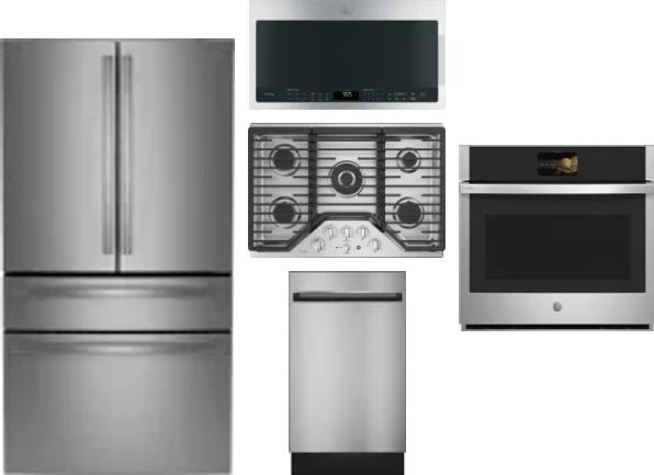 5 Piece Package Includes Refrigerator, Cooktop, Wall Oven, Microwave And Dishwasher